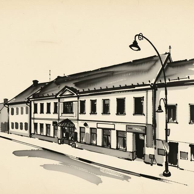 Ilustrační kresba: Hotel Heinz