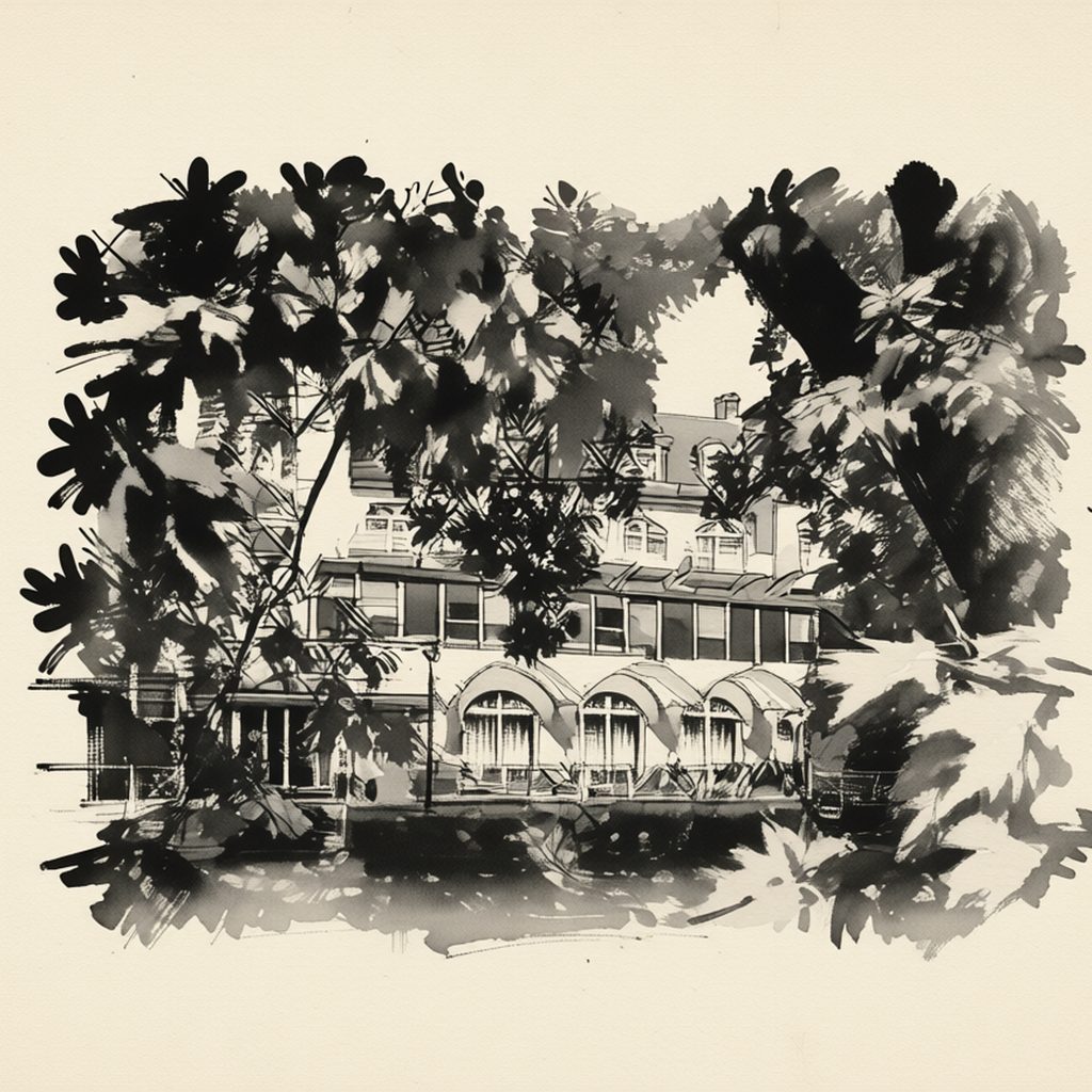 Ilustrační kresba: Lázeňské hotely MIRAMARE Luhačovice