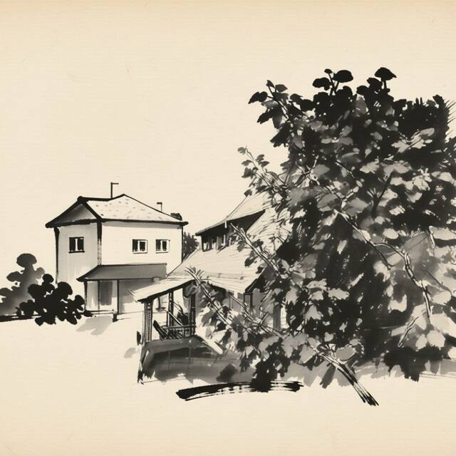 Ilustrační kresba: Penzion Chanos