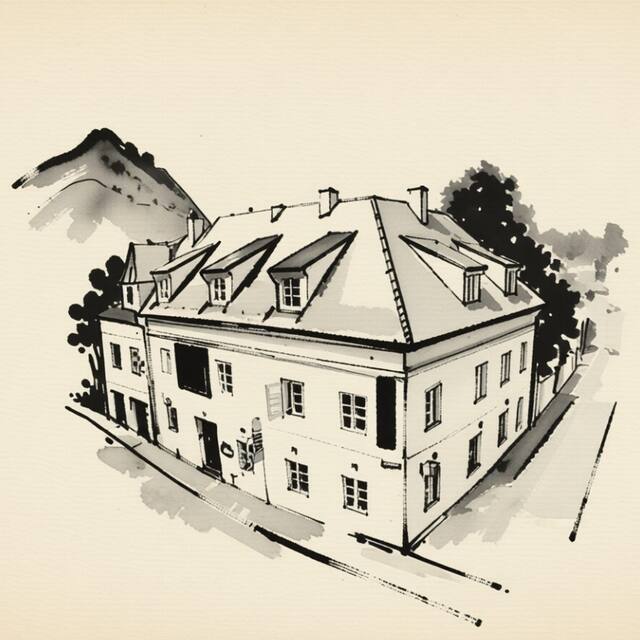 Ilustrační kresba: Penzion Bohemia