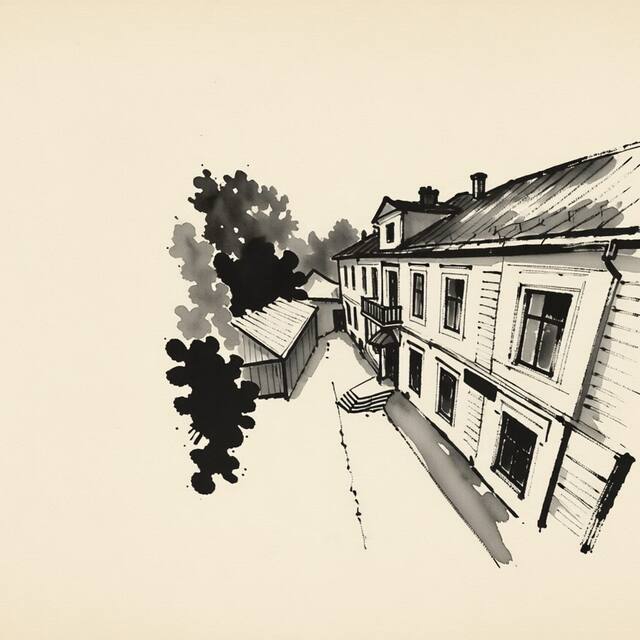Ilustrační kresba: Hotel Kazín