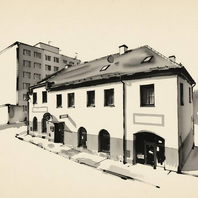 Ilustrační kresba: Hotel Městský pivovar