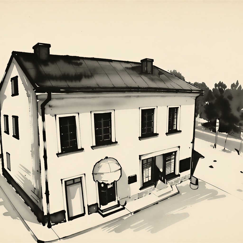 Ilustrační kresba: Hotel Zlatý hrozen