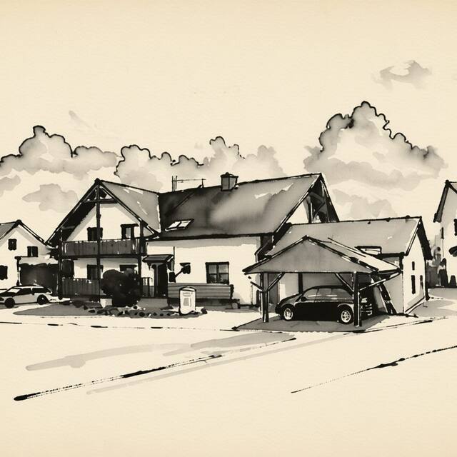 Ilustrační kresba: Penzion Tina