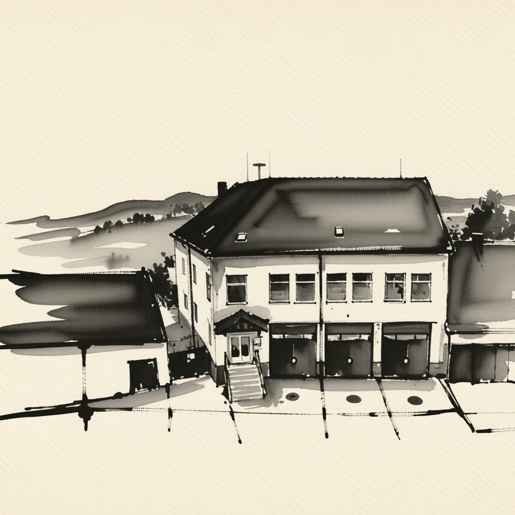 Ilustrační kresba: Hotel Hasičský dům