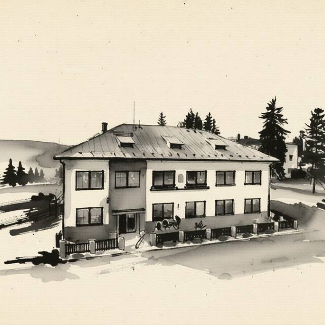 Ilustrační kresba: Hotel U Nádraží