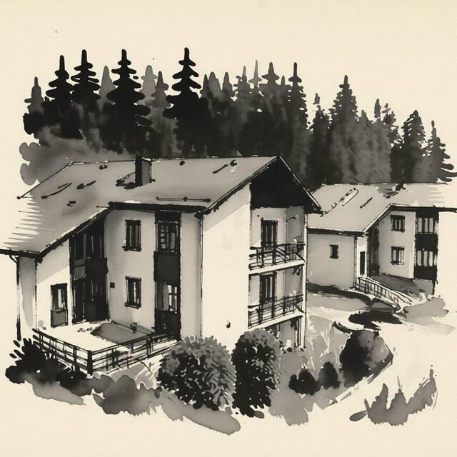 Ilustrační kresba: Pension U slunce