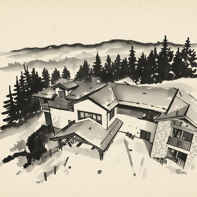 Ilustrační kresba: Hotel Orion