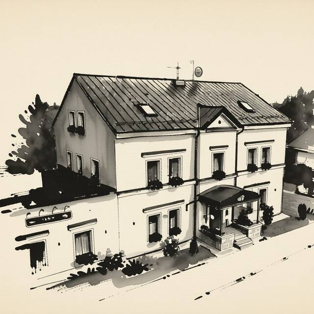 Ilustrační kresba: Penzion Poříčí