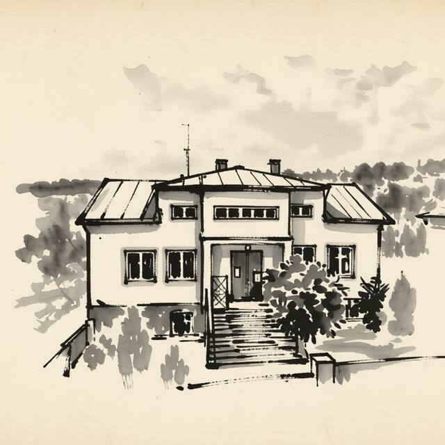 Ilustrační kresba: Penzion Drops