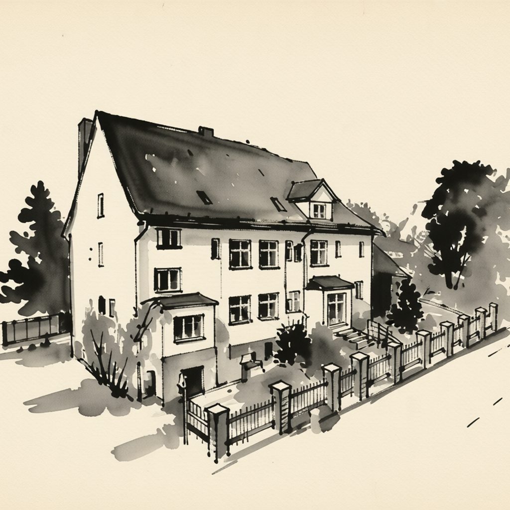 Ilustrační kresba: Hotel Garni