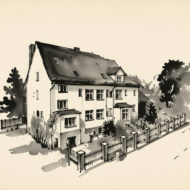 Ilustrační kresba: Hotel Garni