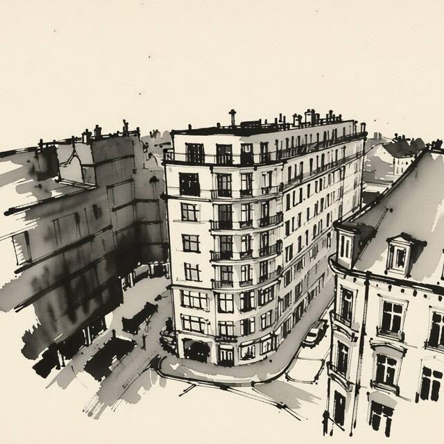 Ilustrační kresba: Astoria Hotel