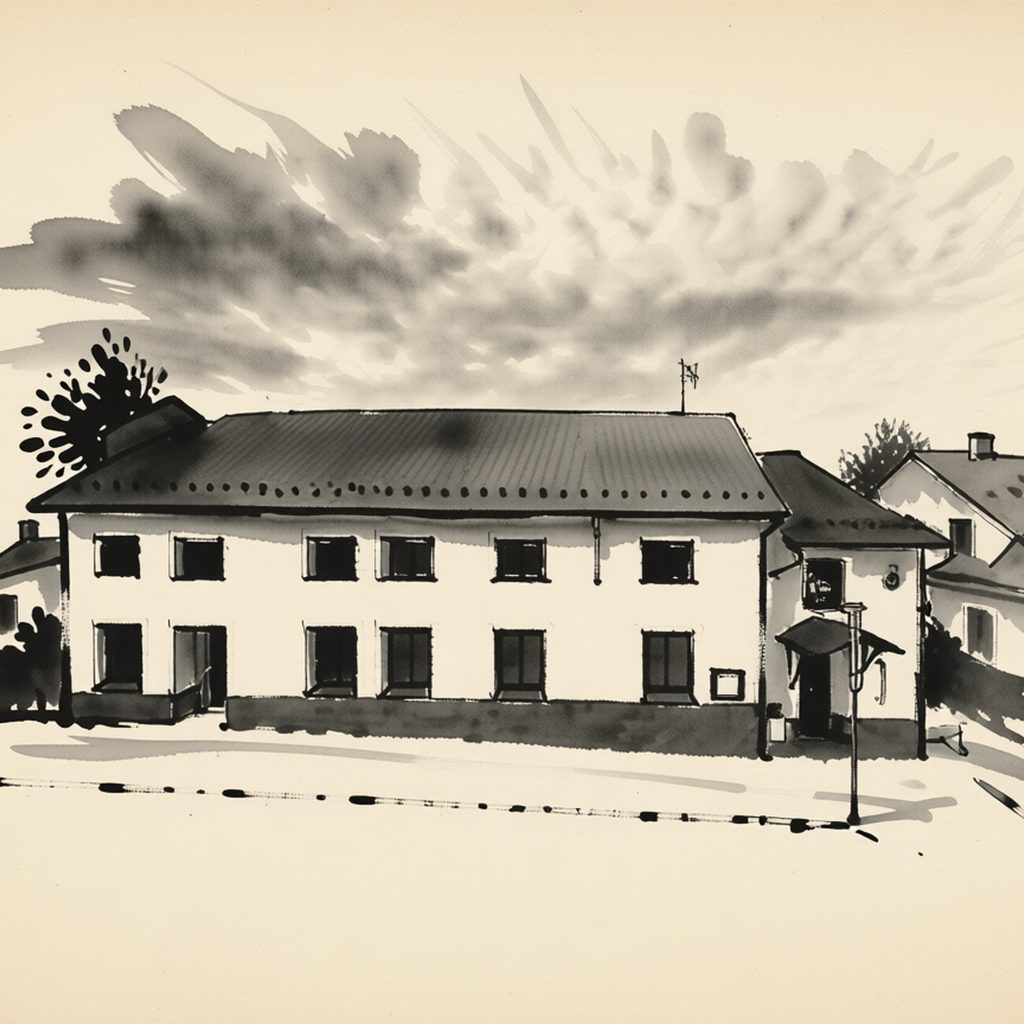 Ilustrační kresba: Penzion a Restaurace Na Jízdárně