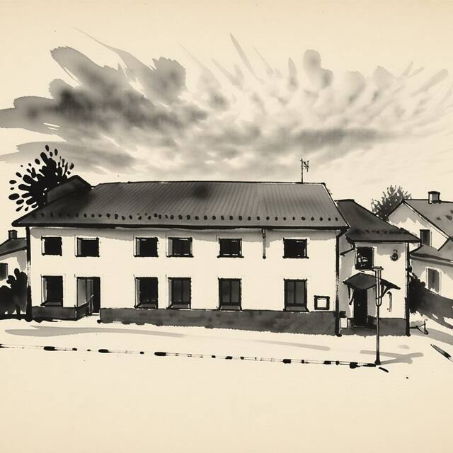 Ilustrační kresba: Penzion a Restaurace Na Jízdárně