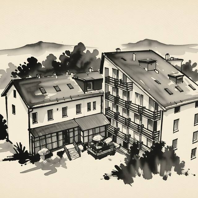 Ilustrační kresba: Ubytování Václavov