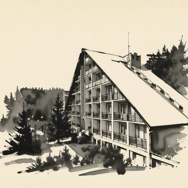 Ilustrační kresba: Hotel Radějov