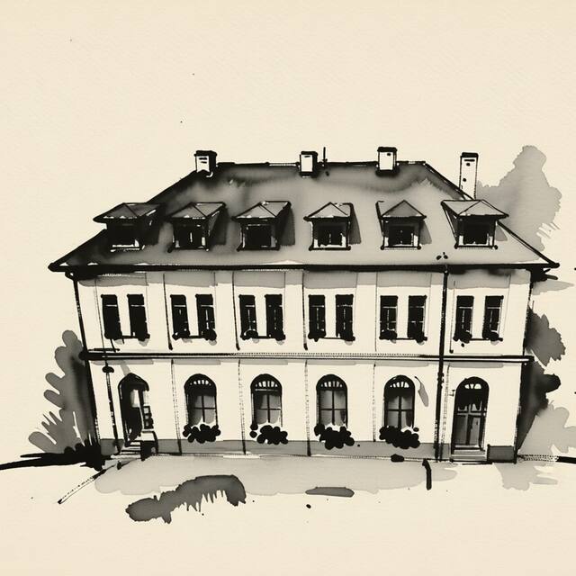 Ilustrační kresba: Hotel Max Šimek