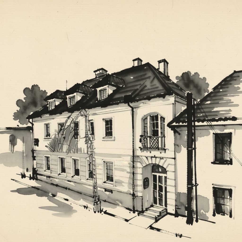 Ilustrační kresba: Hotel U Bílého lva
