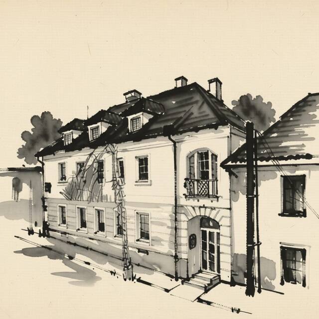 Ilustrační kresba: Hotel U Bílého lva
