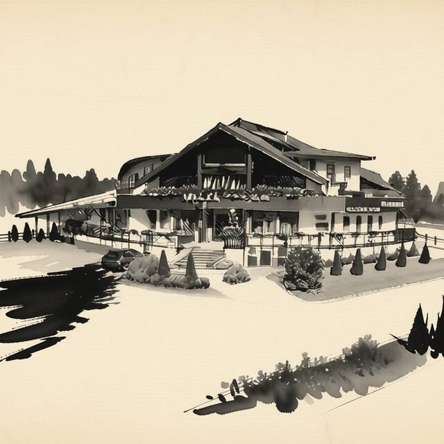 Ilustrační kresba: Hotel Eroplán