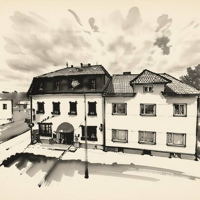 Ilustrační kresba: Penzion a restaurant Caruso