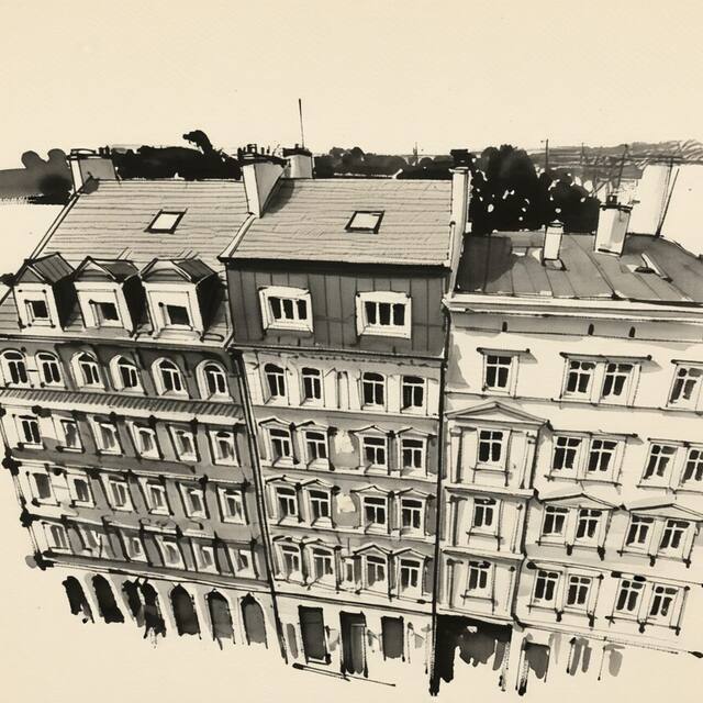 Ilustrační kresba: Best Location in Prague - Old Town