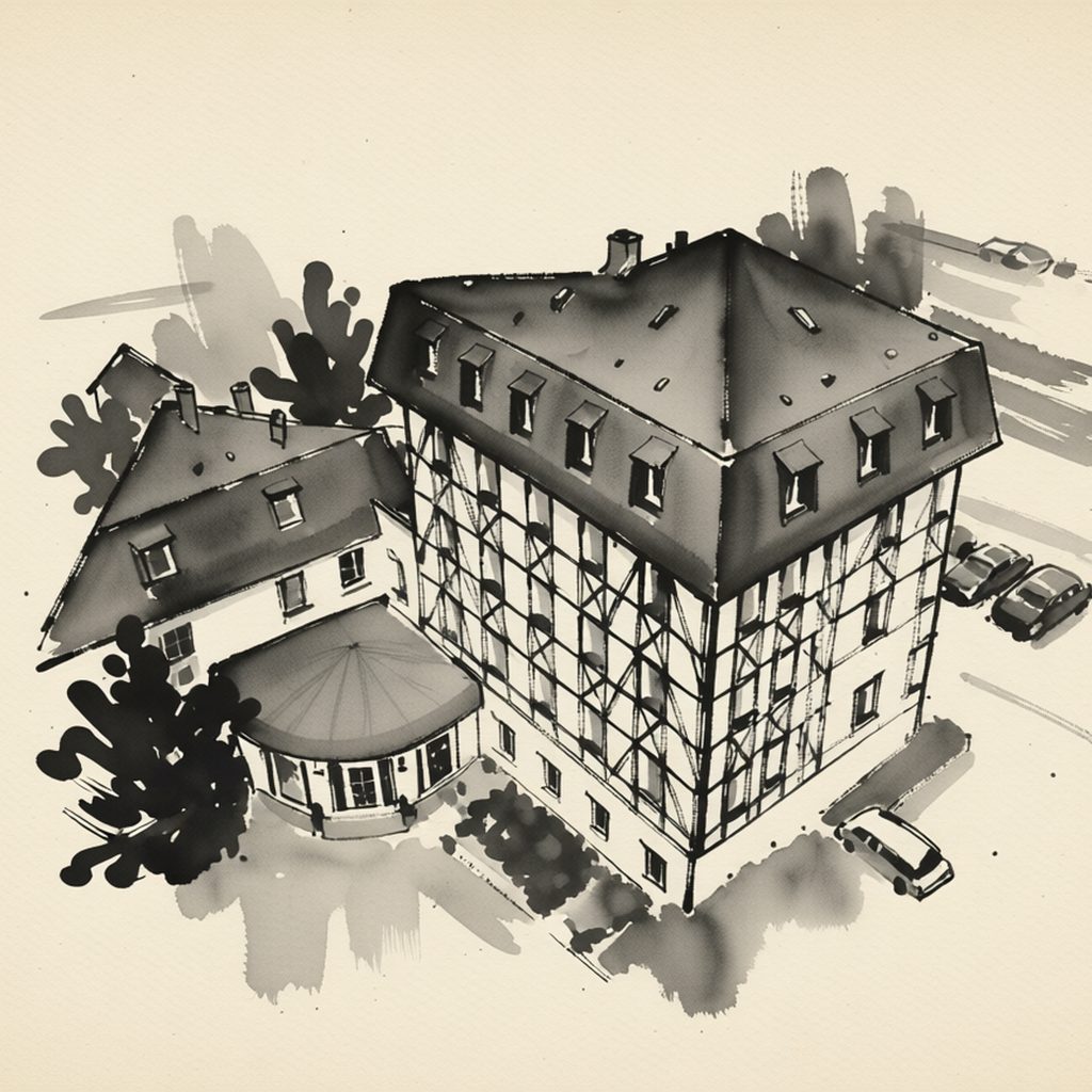 Ilustrační kresba: Hotel Valdštejn