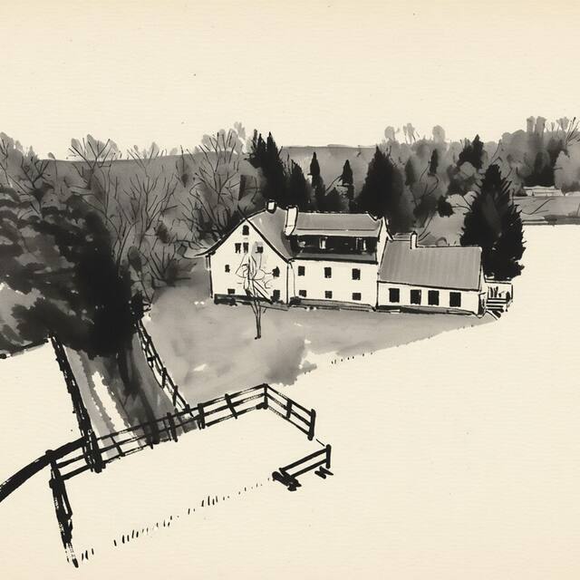 Ilustrační kresba: Hotel a Hostinec Tálský mlýn