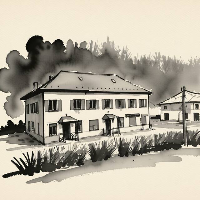 Ilustrační kresba: Hotel a restaurace Říka