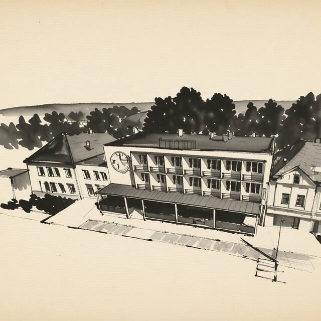 Ilustrační kresba: Hotel Beránek