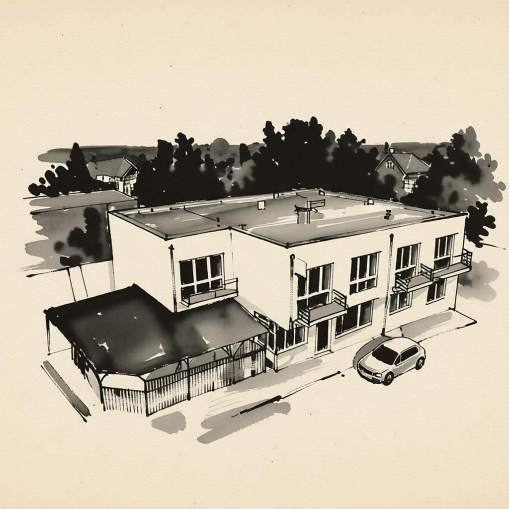 Ilustrační kresba: Hotel Alfa