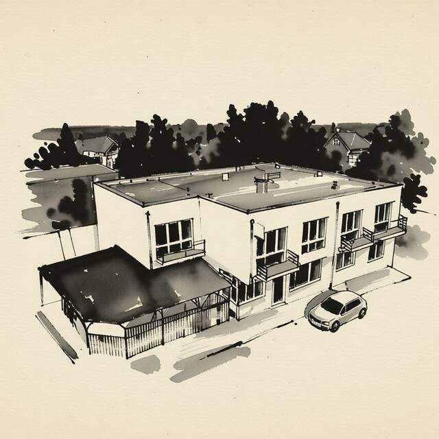 Ilustrační kresba: Hotel Alfa