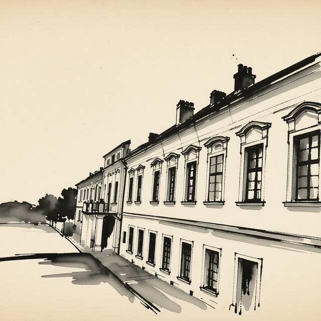 Ilustrační kresba: Hotel Belcredi