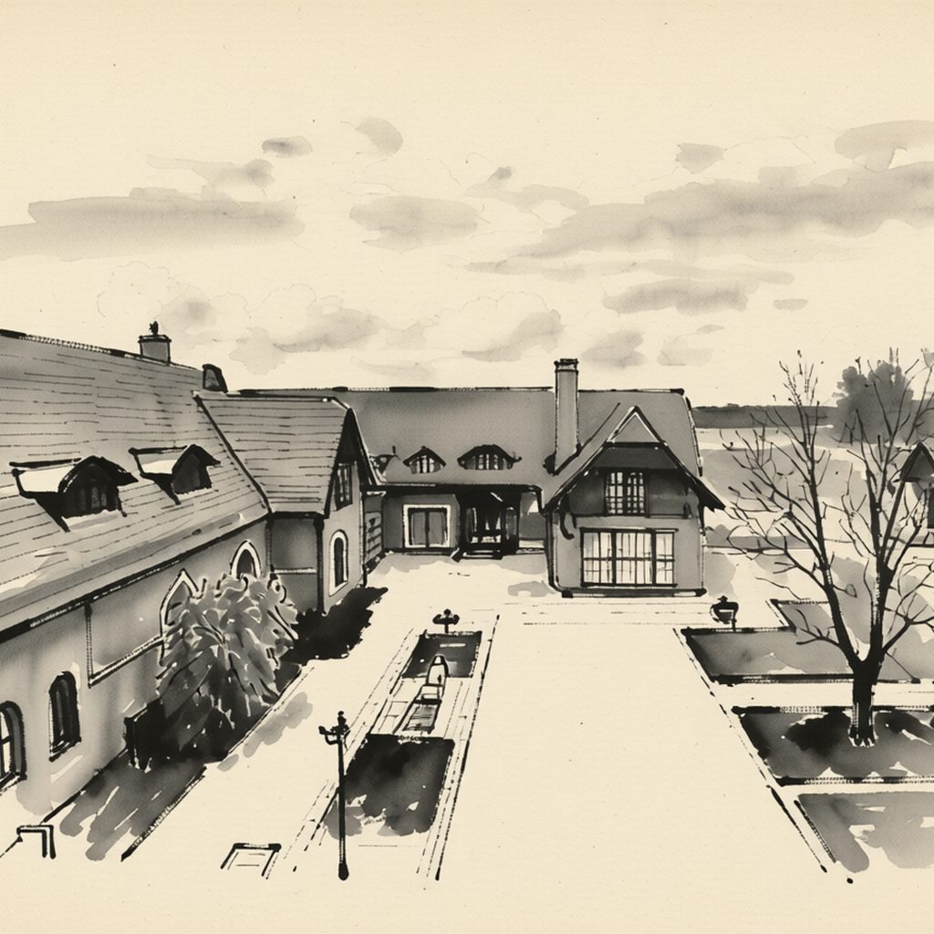 Ilustrační kresba: Hotel Frankův dvůr