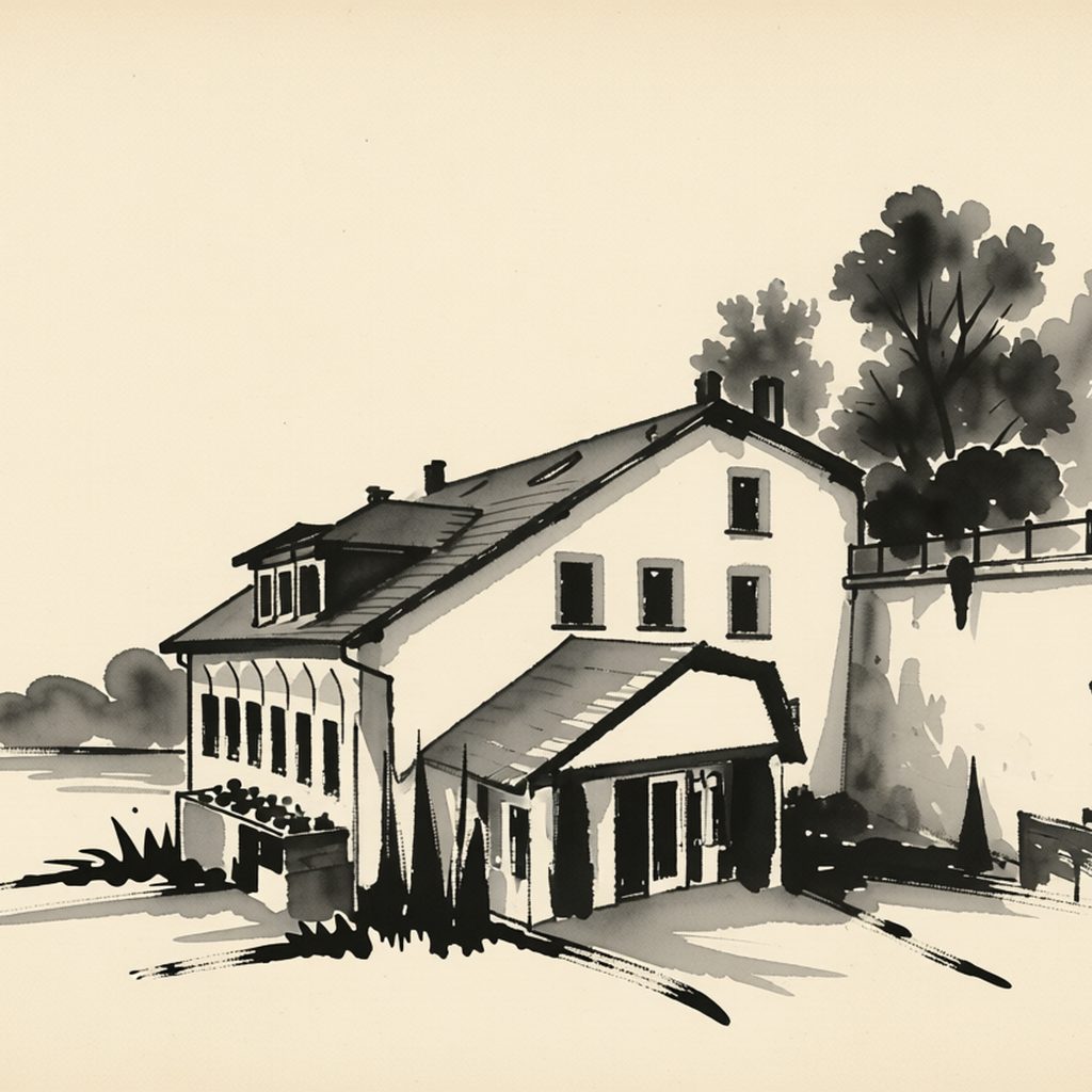 Ilustrační kresba: Hotel Bouček