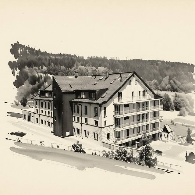 Ilustrační kresba: Ski&Bike Apartmány Siréna