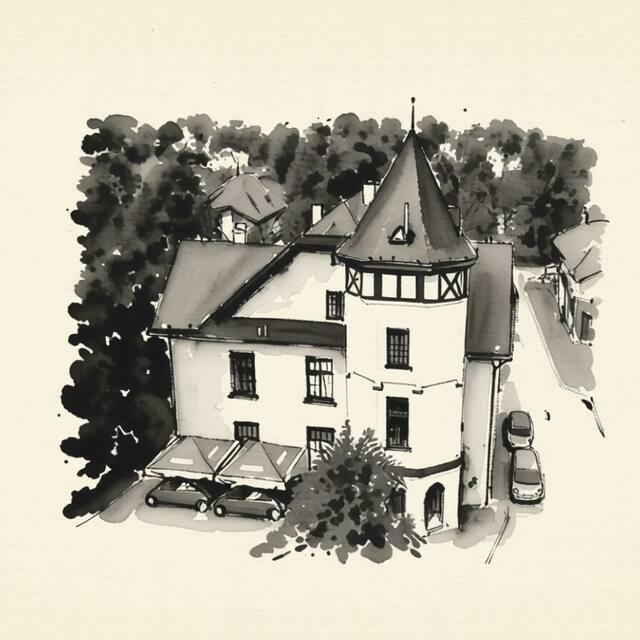 Ilustrační kresba: Hotel global