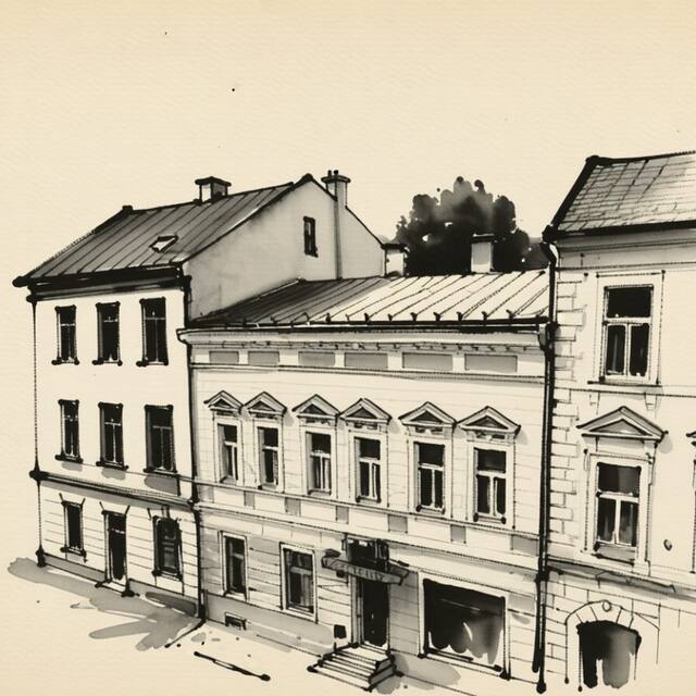 Ilustrační kresba: Hotel City Crown