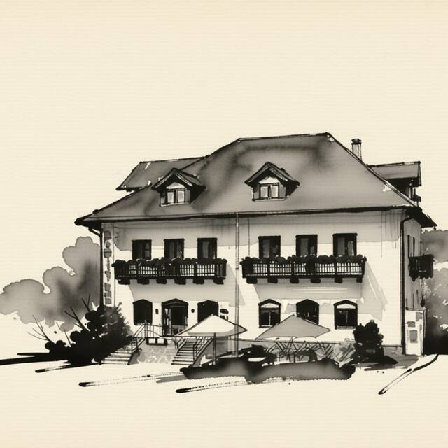 Ilustrační kresba: Hotel Stara Skola