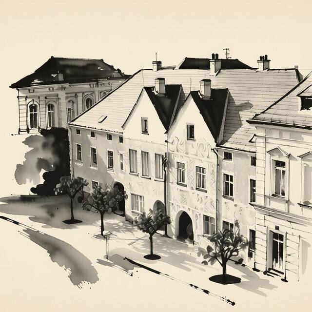 Ilustrační kresba: Hotel U Růže