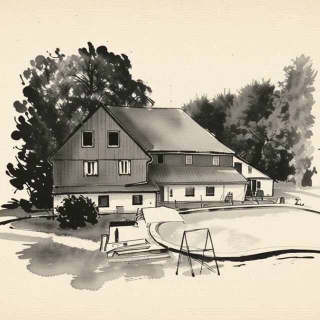Ilustrační kresba: Rekreační chata Sempra