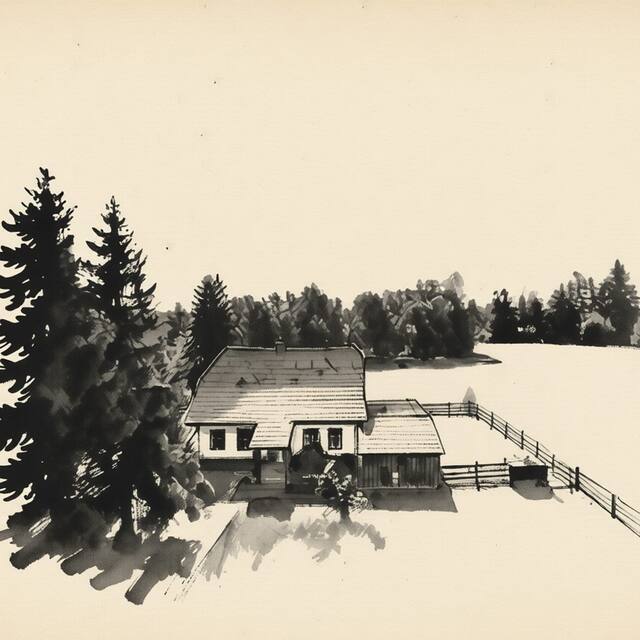 Ilustrační kresba: Penzion Mezina