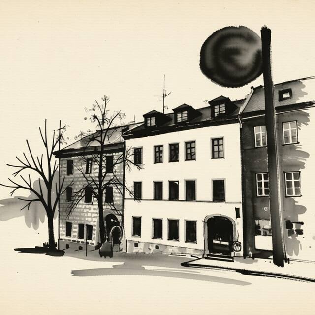 Ilustrační kresba: Penzion - ubytovna Zlatá Hvězda