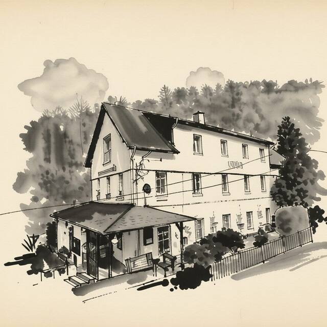 Ilustrační kresba: Penzion Troníček