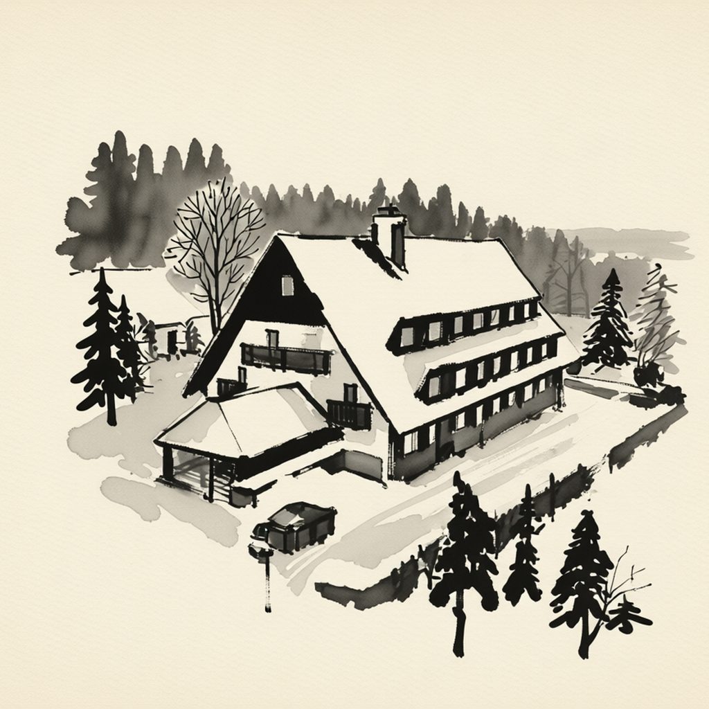 Ilustrační kresba: Horský hotel Maruška