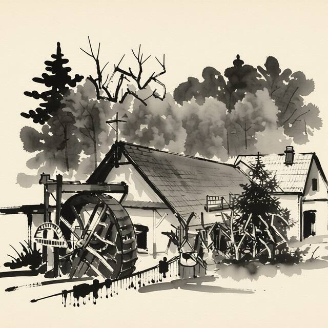 Ilustrační kresba: Hotel Skalní Mlýn