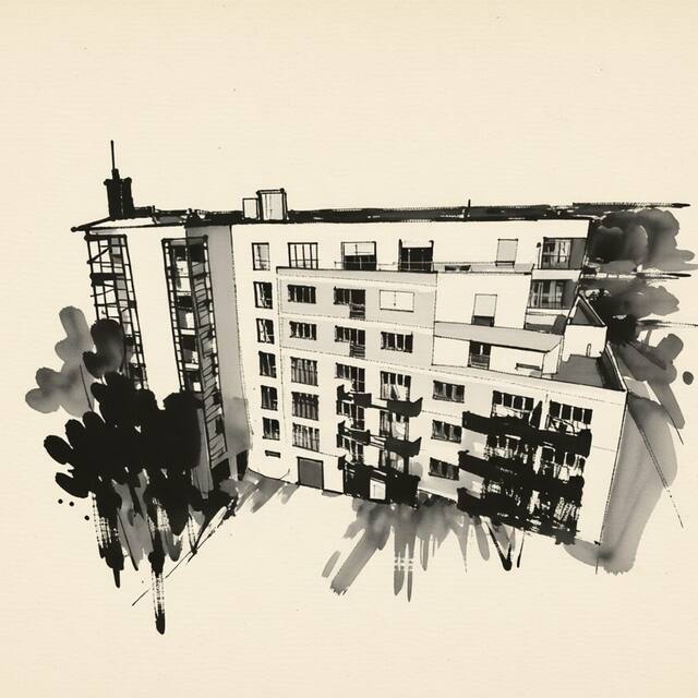 Ilustrační kresba: Hotel Gól garni