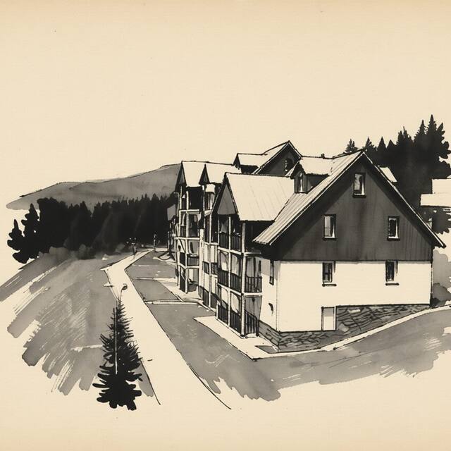 Ilustrační kresba: Apartmány Sving