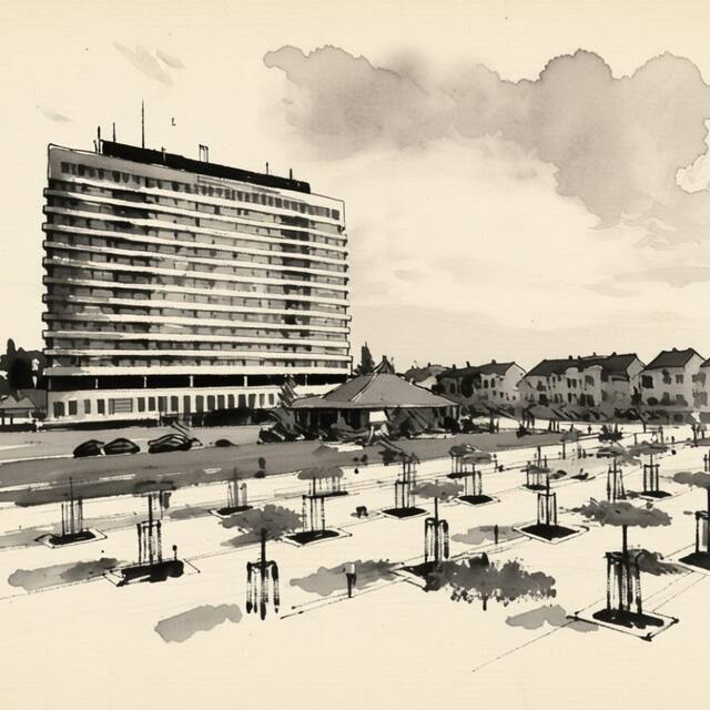 Ilustrační kresba: Hotel Černigov